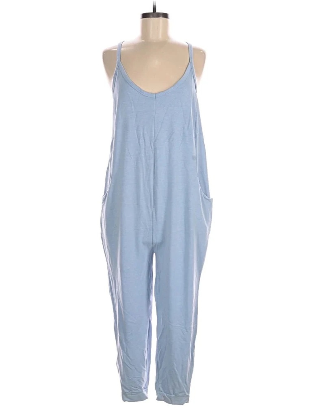Sincerely Jules Light Blue Relaxed Strap Jumpsuit
